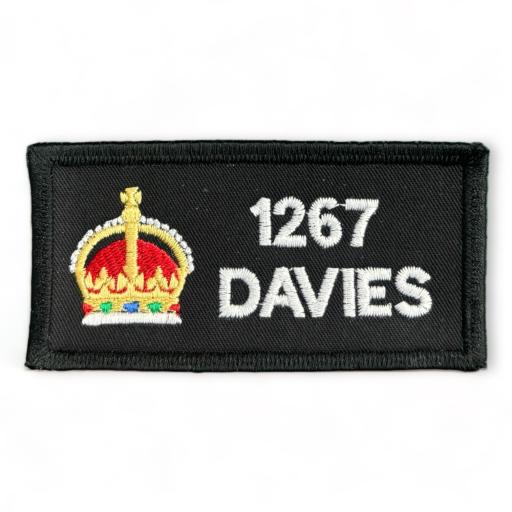 Superintendent King's Crown Patch 10cm x 5cm Personalised with name or number